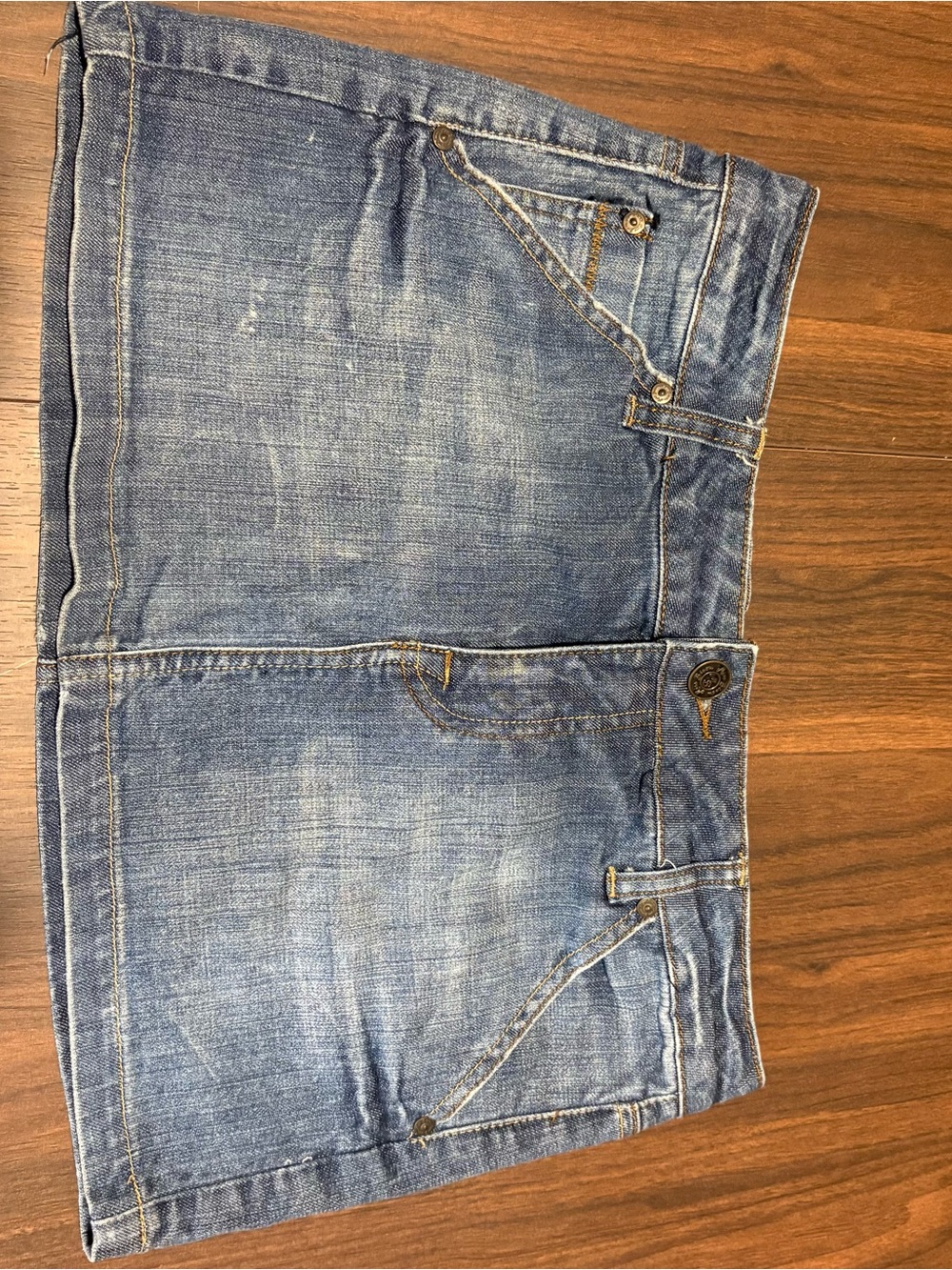 Y2K Denim Mini Skirt in Faded Blue
